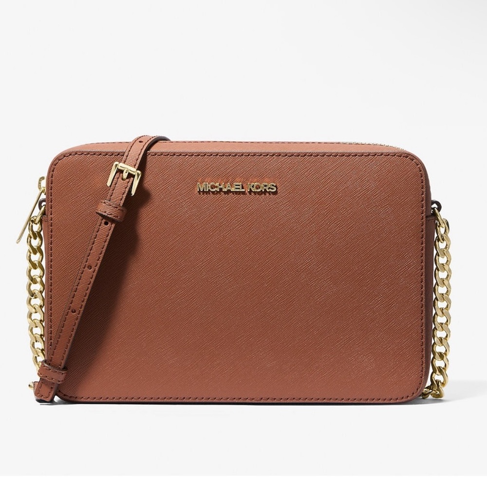 NWT Michael Kors Jet Set Large Saffiano Leather Crossbody Bag